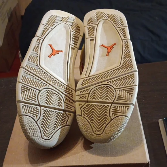 Jordan 4 Retro (GS) White Lemon Pink Womens 7 Boys 5.5Y EUC - Picture 9 of 10